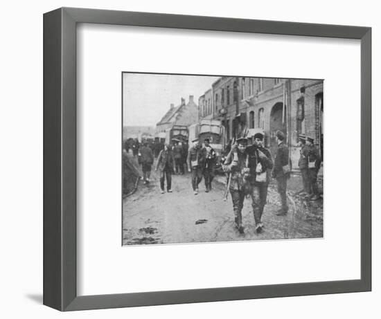 'The British wounded returning to a dressing station after an attack', 1915-Unknown-Framed Photographic Print