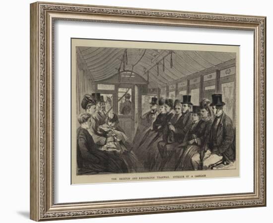 The Brixton and Kennington Tramway, Interior of a Carriage-Godefroy Durand-Framed Giclee Print