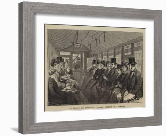 The Brixton and Kennington Tramway, Interior of a Carriage-Godefroy Durand-Framed Giclee Print