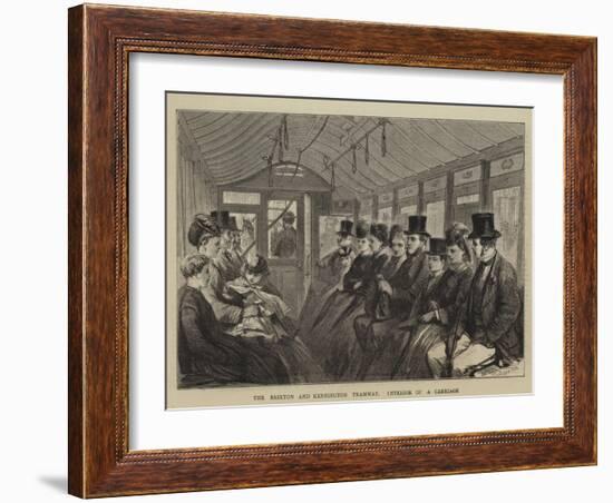 The Brixton and Kennington Tramway, Interior of a Carriage-Godefroy Durand-Framed Giclee Print