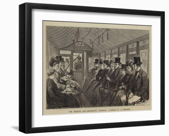 The Brixton and Kennington Tramway, Interior of a Carriage-Godefroy Durand-Framed Giclee Print