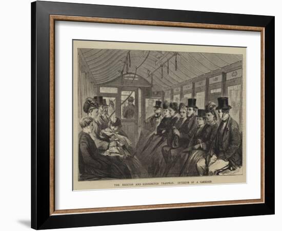 The Brixton and Kennington Tramway, Interior of a Carriage-Godefroy Durand-Framed Giclee Print