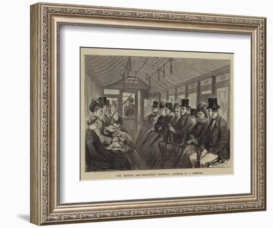 The Brixton and Kennington Tramway, Interior of a Carriage-Godefroy Durand-Framed Giclee Print