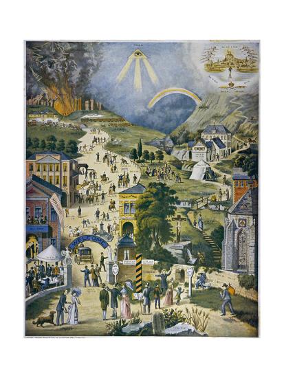 The Broad And Narrow Way The Narrow Road To Heaven Contrasted With The Broad Way To Hell Giclee Print Art Com