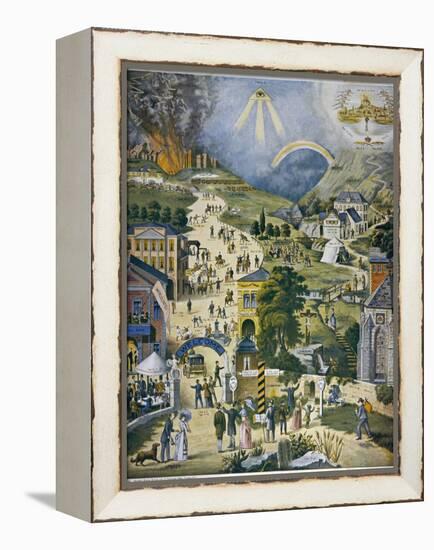 The Broad and Narrow Way, the Narrow Road to Heaven Contrasted with the Broad Way to Hell-null-Framed Premier Image Canvas