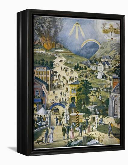 The Broad and Narrow Way, the Narrow Road to Heaven Contrasted with the Broad Way to Hell-null-Framed Premier Image Canvas