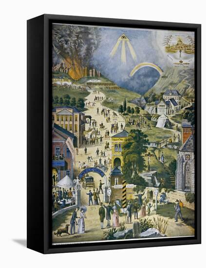 The Broad and Narrow Way, the Narrow Road to Heaven Contrasted with the Broad Way to Hell-null-Framed Premier Image Canvas