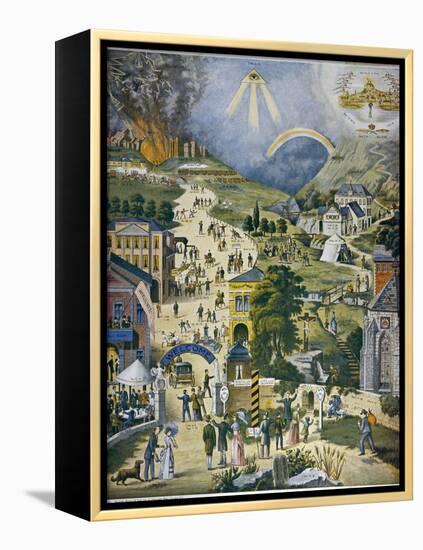 The Broad and Narrow Way, the Narrow Road to Heaven Contrasted with the Broad Way to Hell-null-Framed Premier Image Canvas