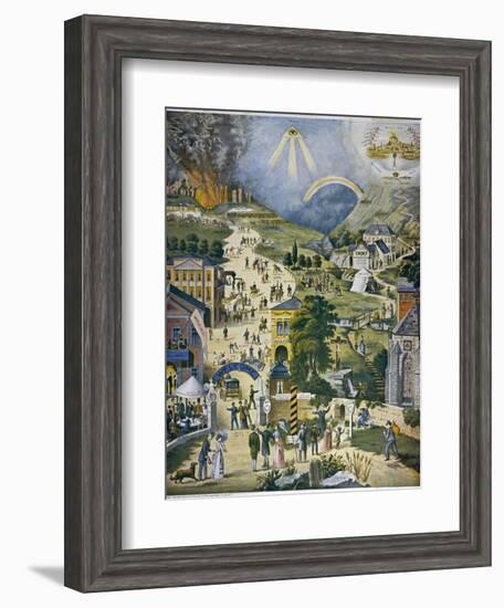 The Broad and Narrow Way, the Narrow Road to Heaven Contrasted with the Broad Way to Hell-null-Framed Photographic Print