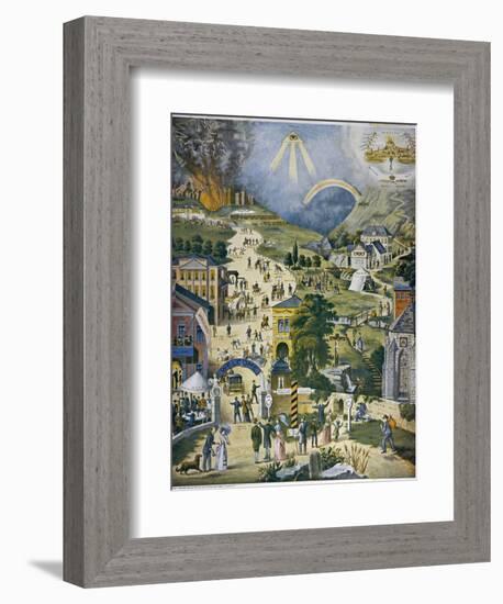 The Broad and Narrow Way, the Narrow Road to Heaven Contrasted with the Broad Way to Hell-null-Framed Photographic Print