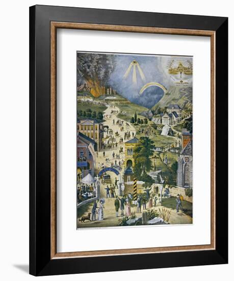 The Broad and Narrow Way, the Narrow Road to Heaven Contrasted with the Broad Way to Hell-null-Framed Photographic Print