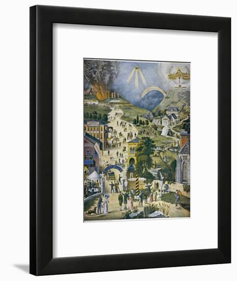 The Broad and Narrow Way, the Narrow Road to Heaven Contrasted with the Broad Way to Hell-null-Framed Photographic Print