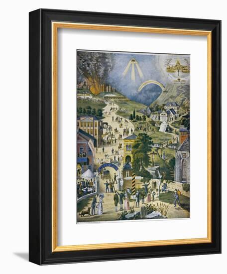 The Broad and Narrow Way, the Narrow Road to Heaven Contrasted with the Broad Way to Hell-null-Framed Photographic Print