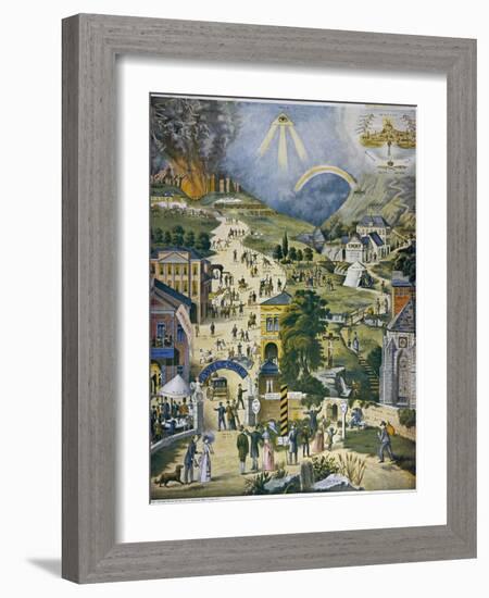 The Broad and Narrow Way, the Narrow Road to Heaven Contrasted with the Broad Way to Hell-null-Framed Photographic Print