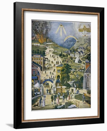 The Broad and Narrow Way, the Narrow Road to Heaven Contrasted with the Broad Way to Hell-null-Framed Photographic Print