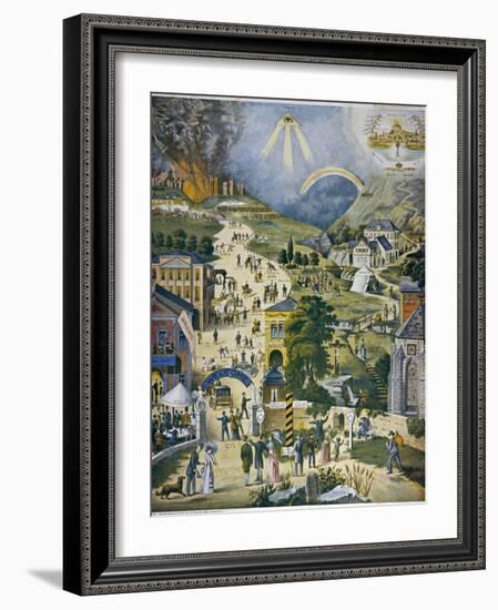 The Broad and Narrow Way, the Narrow Road to Heaven Contrasted with the Broad Way to Hell-null-Framed Photographic Print