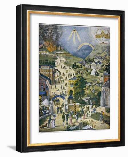 The Broad and Narrow Way, the Narrow Road to Heaven Contrasted with the Broad Way to Hell-null-Framed Photographic Print