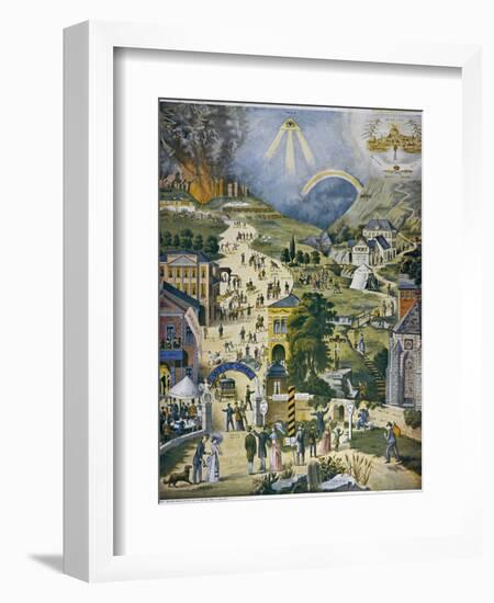 The Broad and Narrow Way, the Narrow Road to Heaven Contrasted with the Broad Way to Hell-null-Framed Premium Photographic Print