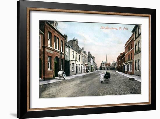 The Broadway, St Ives, Cornwall, Early 20th Century-Valentine & Sons-Framed Giclee Print