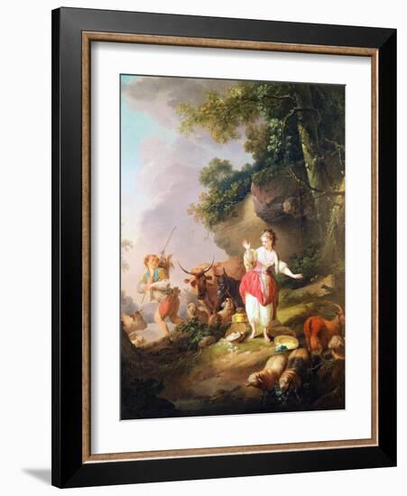 The Broken Eggs (Oil on Canvas)-Jean-Baptiste Huet-Framed Giclee Print