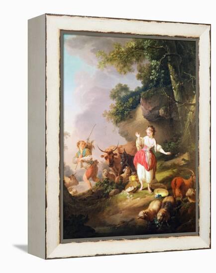 The Broken Eggs (Oil on Canvas)-Jean-Baptiste Huet-Framed Premier Image Canvas