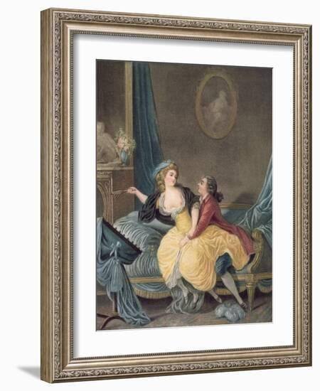 'The Broken Fan', end eighteenth century-Jean-Baptiste Huet-Framed Giclee Print