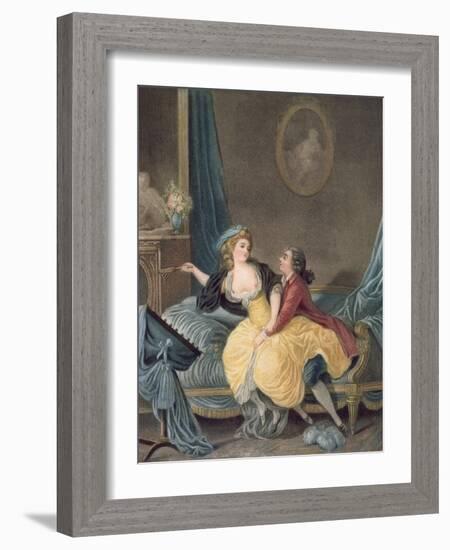 'The Broken Fan', end eighteenth century-Jean-Baptiste Huet-Framed Giclee Print