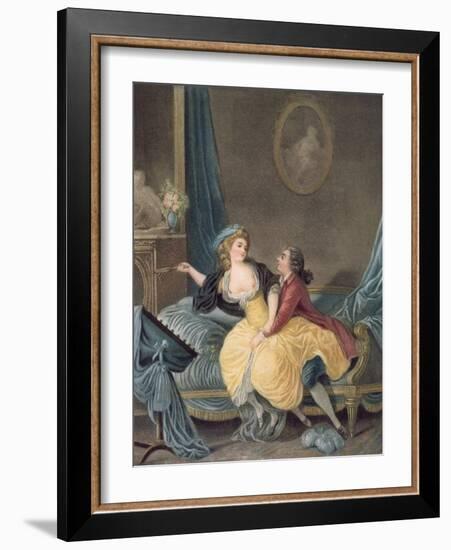 'The Broken Fan', end eighteenth century-Jean-Baptiste Huet-Framed Giclee Print