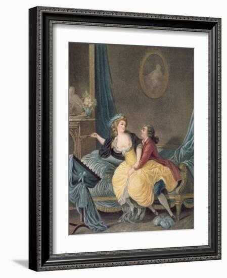 'The Broken Fan', end eighteenth century-Jean-Baptiste Huet-Framed Giclee Print