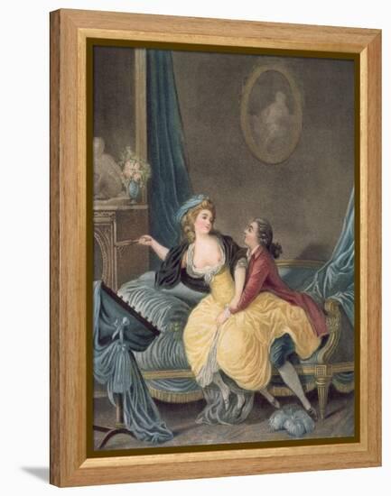 'The Broken Fan', end eighteenth century-Jean-Baptiste Huet-Framed Premier Image Canvas