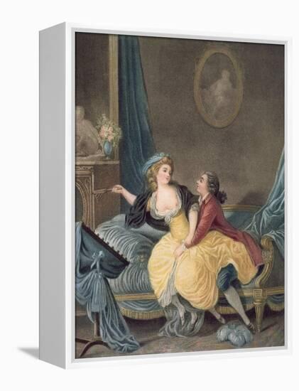 'The Broken Fan', end eighteenth century-Jean-Baptiste Huet-Framed Premier Image Canvas