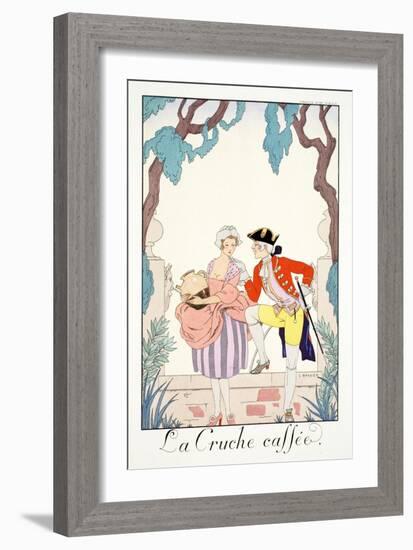 The Broken Jug, from 'Falbalas and Fanfreluches, Almanach des Modes Présentes, Passées et…-Georges Barbier-Framed Giclee Print