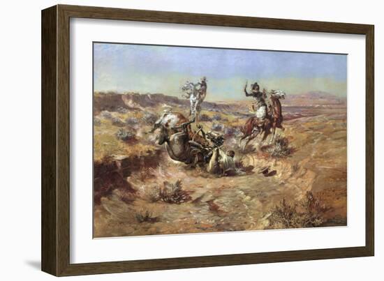 The Broken Rope-Charles Marion Russell-Framed Art Print