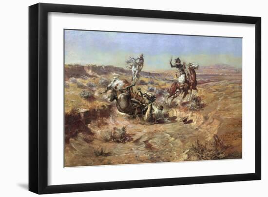 The Broken Rope-Charles Marion Russell-Framed Art Print