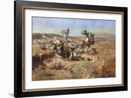 The Broken Rope-Charles Marion Russell-Framed Art Print