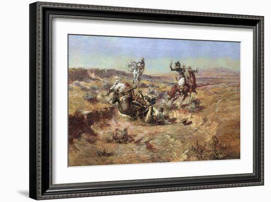 The Broken Rope-Charles Marion Russell-Framed Art Print