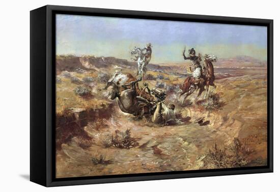 The Broken Rope-Charles Marion Russell-Framed Stretched Canvas