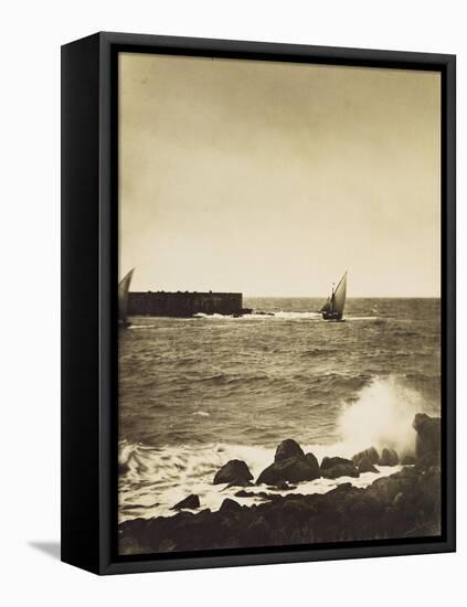 The Broken Wave; La Vague Brise-Mer, Mediterranee-Gustave Le Gray-Framed Premier Image Canvas