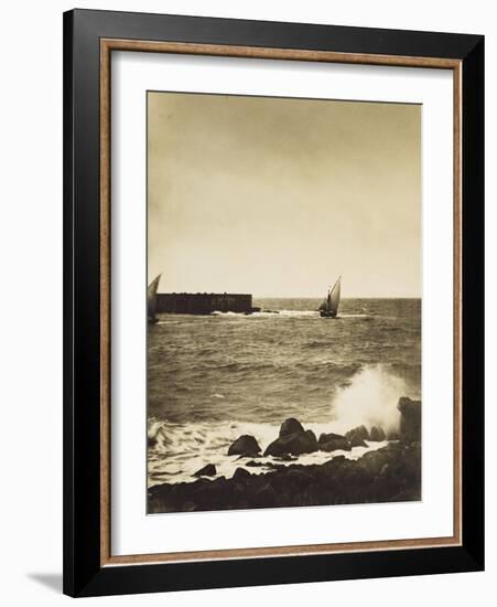 The Broken Wave; La Vague Brise-Mer, Mediterranee-Gustave Le Gray-Framed Giclee Print