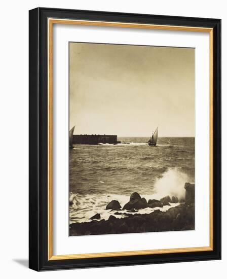 The Broken Wave; La Vague Brise-Mer, Mediterranee-Gustave Le Gray-Framed Giclee Print