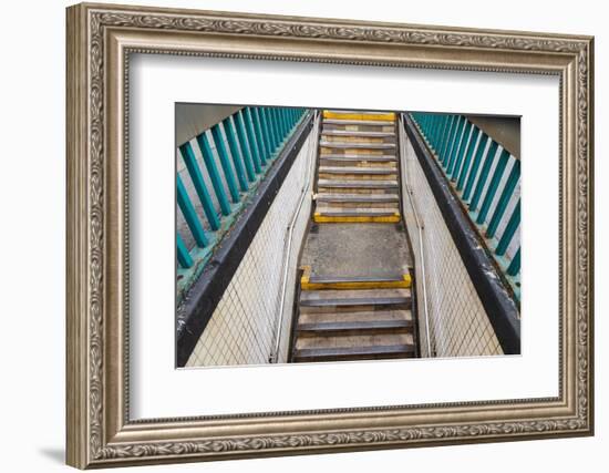 The Bronx, New York, USA. Stairs descending to the subway.-Emily Wilson-Framed Photographic Print
