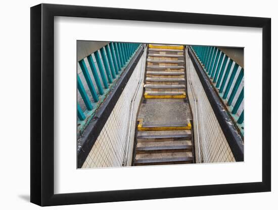 The Bronx, New York, USA. Stairs descending to the subway.-Emily Wilson-Framed Photographic Print