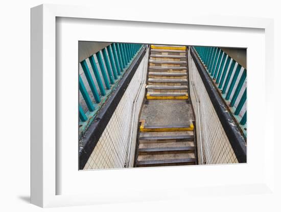 The Bronx, New York, USA. Stairs descending to the subway.-Emily Wilson-Framed Photographic Print