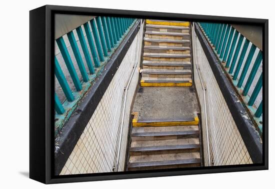 The Bronx, New York, USA. Stairs descending to the subway.-Emily Wilson-Framed Premier Image Canvas