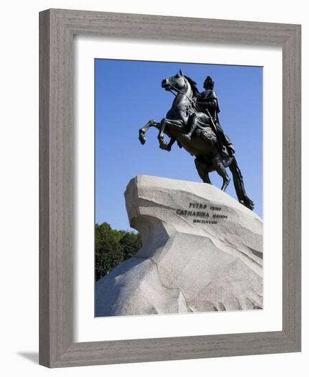 The Bronze Horseman Statue, Monument to Tsar Peter the Great, St. Petersburg, Russia-Nancy & Steve Ross-Framed Photographic Print