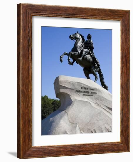 The Bronze Horseman Statue, Monument to Tsar Peter the Great, St. Petersburg, Russia-Nancy & Steve Ross-Framed Photographic Print