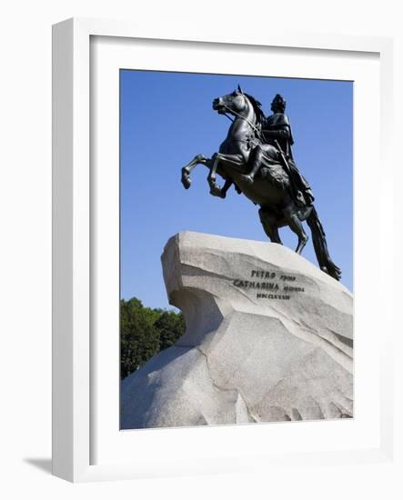 The Bronze Horseman Statue, Monument to Tsar Peter the Great, St. Petersburg, Russia-Nancy & Steve Ross-Framed Photographic Print