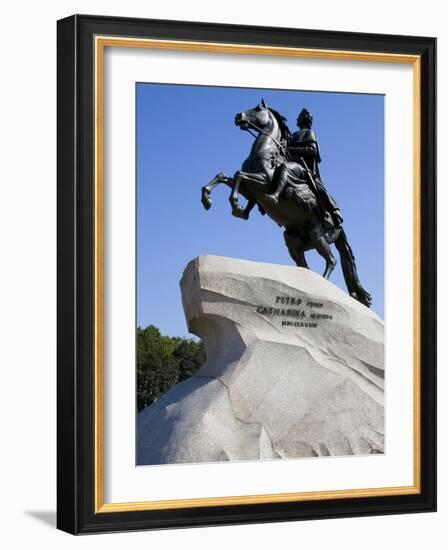 The Bronze Horseman Statue, Monument to Tsar Peter the Great, St. Petersburg, Russia-Nancy & Steve Ross-Framed Photographic Print