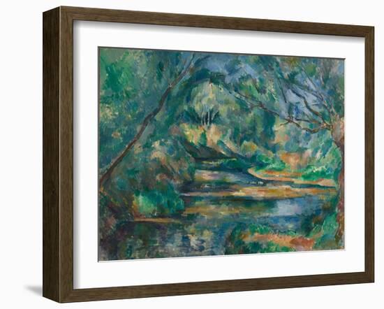 The Brook, C.1895-1900 (Oil on Fabric)-Paul Cezanne-Framed Giclee Print