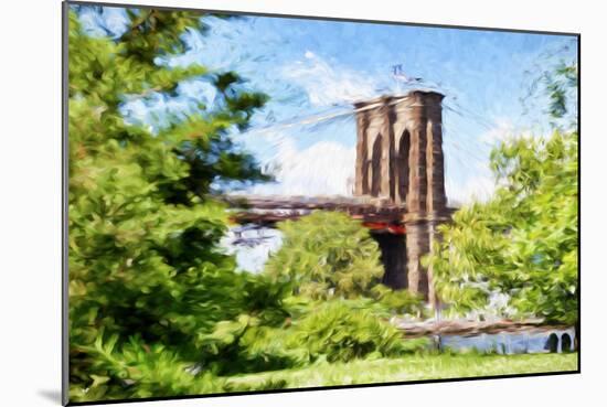 The Brooklyn Bridge - In the Style of Oil Painting-Philippe Hugonnard-Mounted Giclee Print